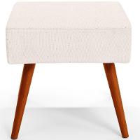 Puff Banqueta Decorativa Com Pés Palito Lívia W01 Linho Cru