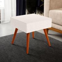 Puff Banqueta Decorativa Com Pés Palito Lívia W01 Linho Cru - 5