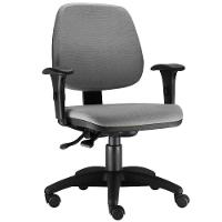 Kit 02 Cadeiras Giratória Job L02 Executiva Ergonomica Crepe Cinza - Lyam Decor - 5