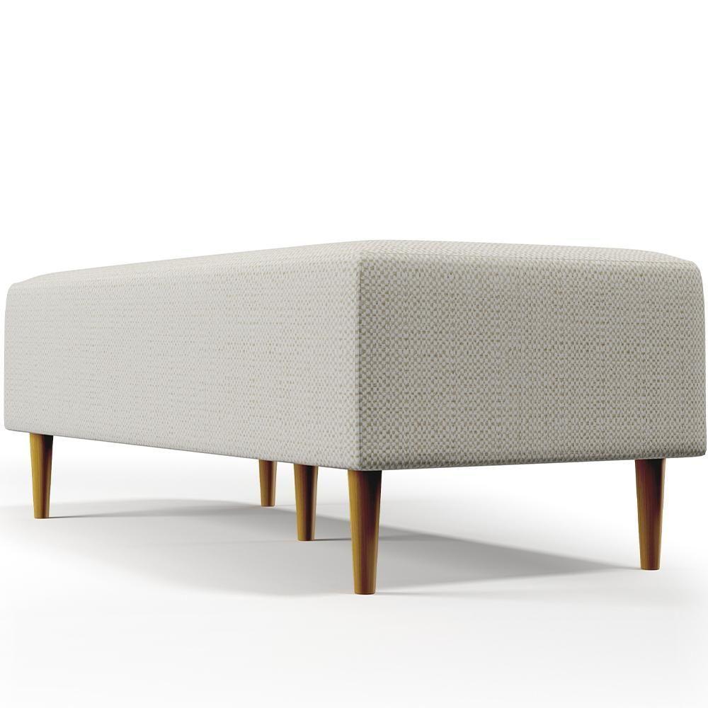 Kit 02 Puffs Bali W01 Pés Palito 120x50 Cm Linho Champagne - 3