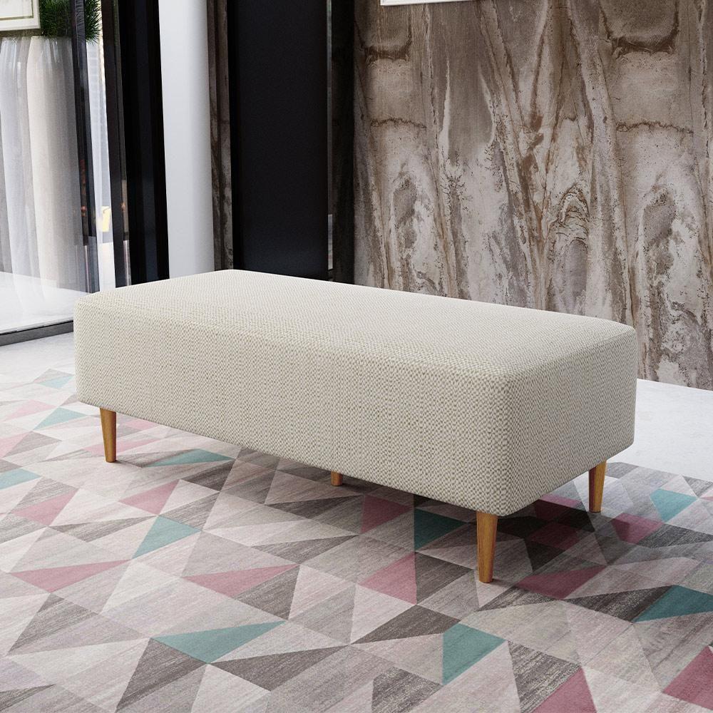 Kit 02 Puffs Bali W01 Pés Palito 120x50 Cm Linho Champagne - 8