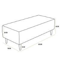 Kit 02 Puffs Bali W01 Pés Palito 120x50 Cm Linho Champagne - 5