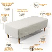 Kit 02 Puffs Bali W01 Pés Palito 120x50 Cm Linho Champagne - 6