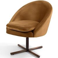 Kit 02 Poltronas Giratória Base X Veludo Telha C-262 - 3