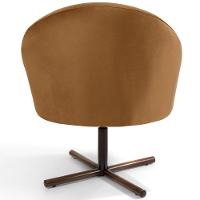 Kit 02 Poltronas Giratória Base X Veludo Telha C-262