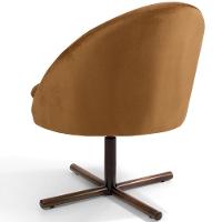 Kit 02 Poltronas Giratória Base X Veludo Telha C-262 - 6