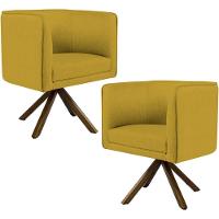 Kit 02 Poltronas Betina D02 Veludo Mostarda C-279 - 1