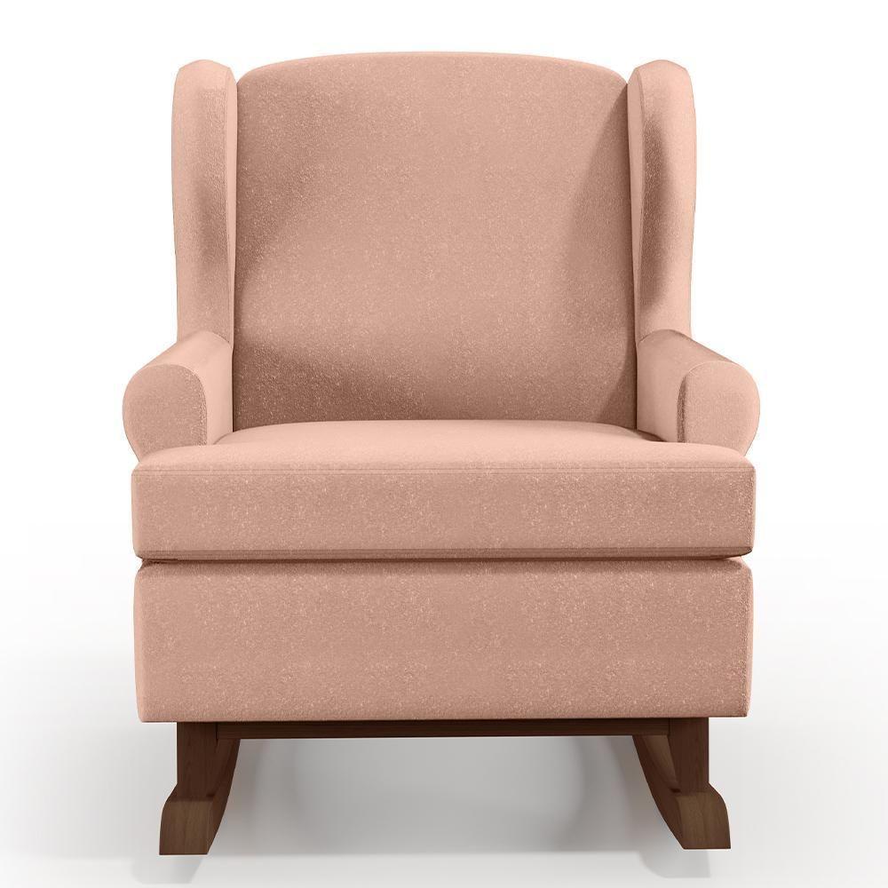 Poltrona Malu Base De Madeira P02 Linho Rosê - 6