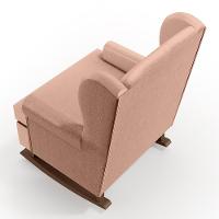 Poltrona Malu Base De Madeira P02 Linho Rosê - 2