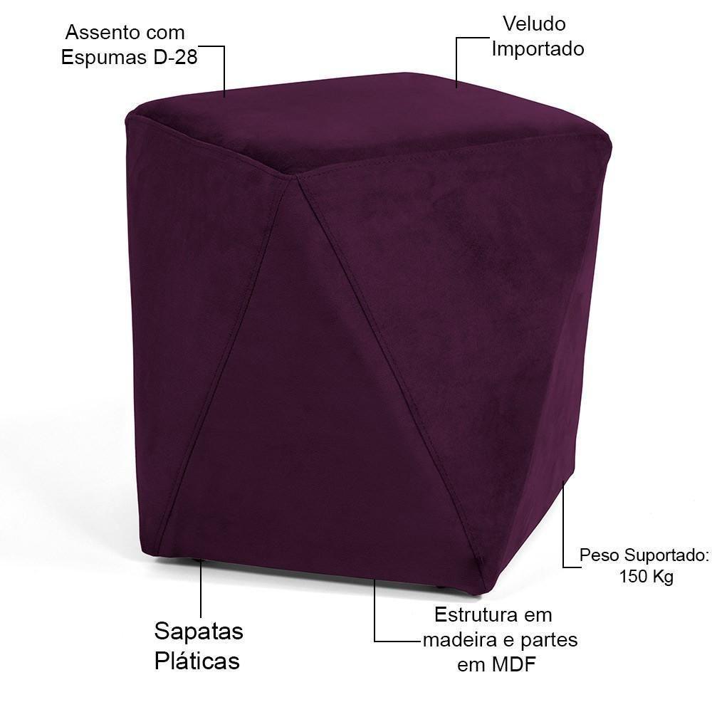 Puff Ametista D02 Veludo Roxo Grape C-292 - 3