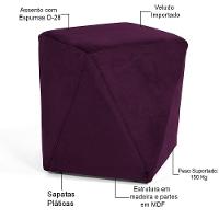 Puff Ametista D02 Veludo Roxo Grape C-292 - 3