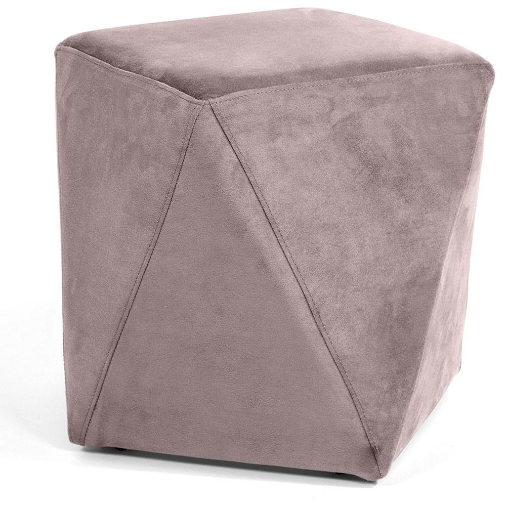 Puff Para Sala De Estar Ametista D02 Veludo Rosê C-305 - 1