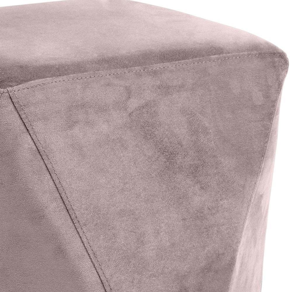 Puff Para Sala De Estar Ametista D02 Veludo Rosê C-305 - 4