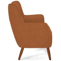 Poltrona Fixa Pés De Madeira Isabella D02 Veludo Telha C-262 - 3