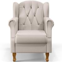 Poltrona Com Puff Paris Luis Xv L02 Linho Cru