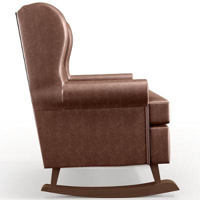 Poltrona De Amamentação Com Balanço Malu Base De Madeira P02 Marrom Lyam Decor