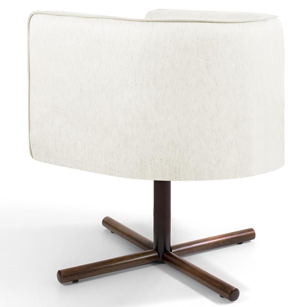 Poltrona Giratória Base X Veludo Bege C-309 - 3