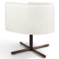 Poltrona Giratória Base X Veludo Bege C-309 - 3