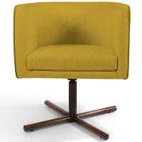 Poltrona Giratória Base X Veludo Mostarda C-279 - 4