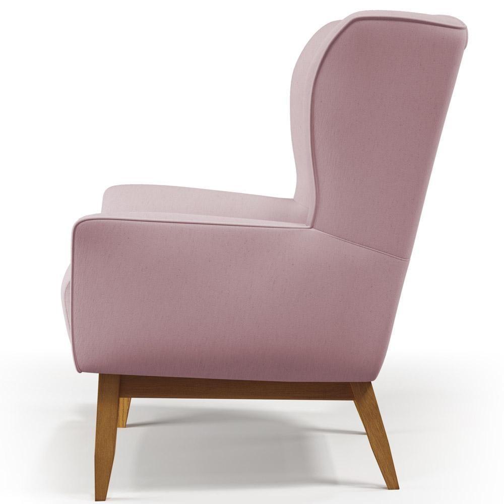 Kit Poltrona Milena D02 Com Puff Viseo Veludo Rosê C-305 - 2