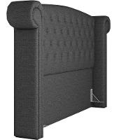 Cabeceira Cama Box Queen Com Tachas 160 Cm Sofia P05 Linho Cinza Escuro - Lyam Decor - 2