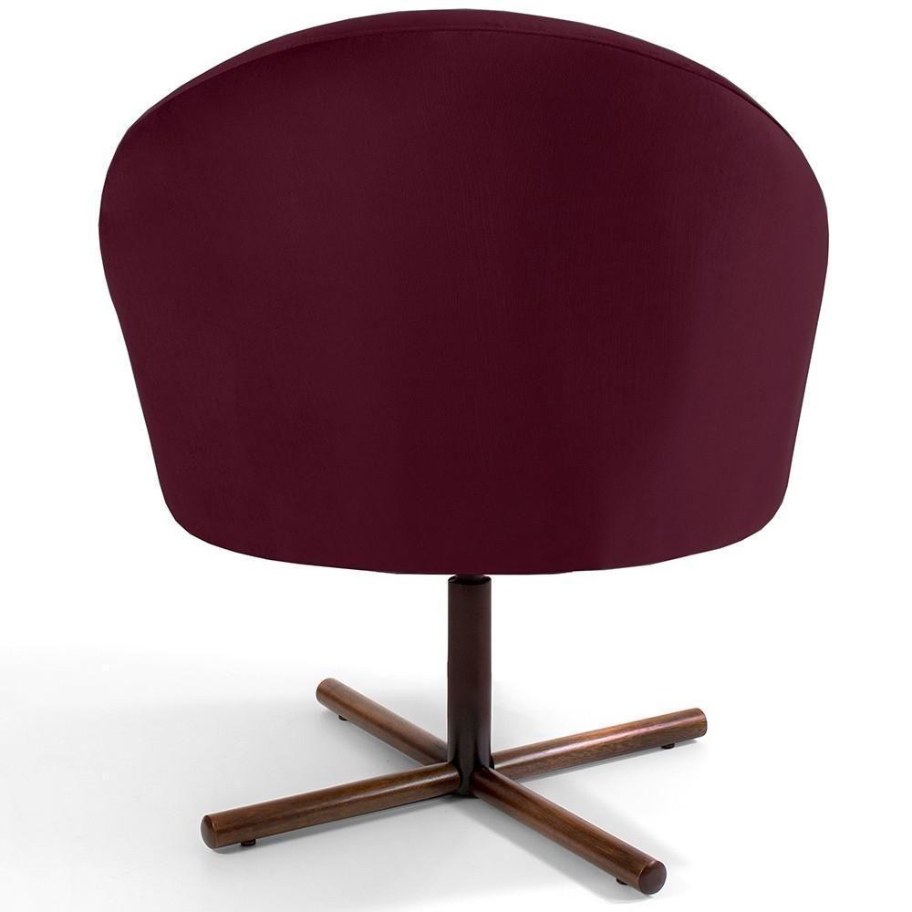 Kit 02 Poltronas Rafa D02 Veludo Marsala C-278 - 3