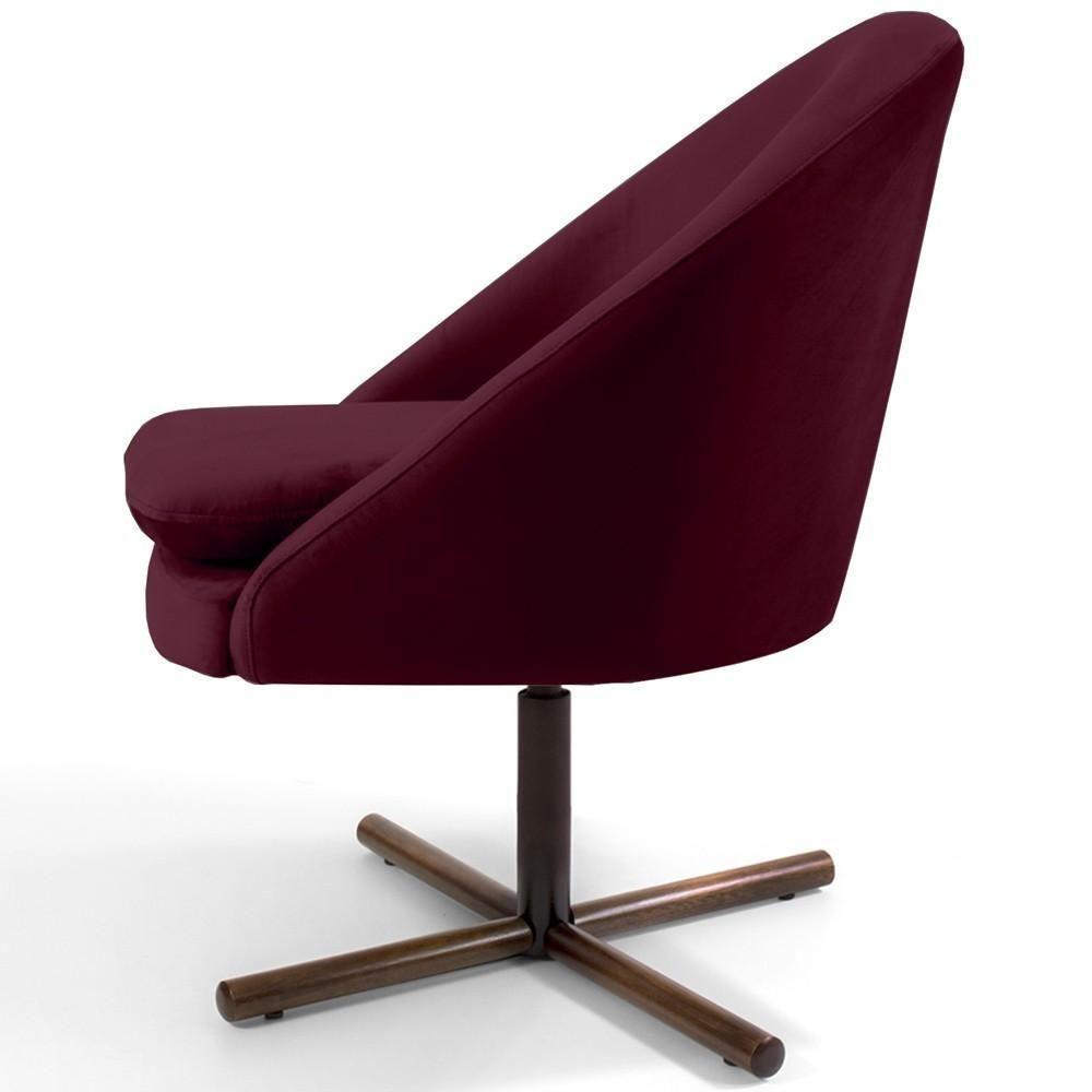 Kit 02 Poltronas Rafa D02 Veludo Marsala C-278 - 4