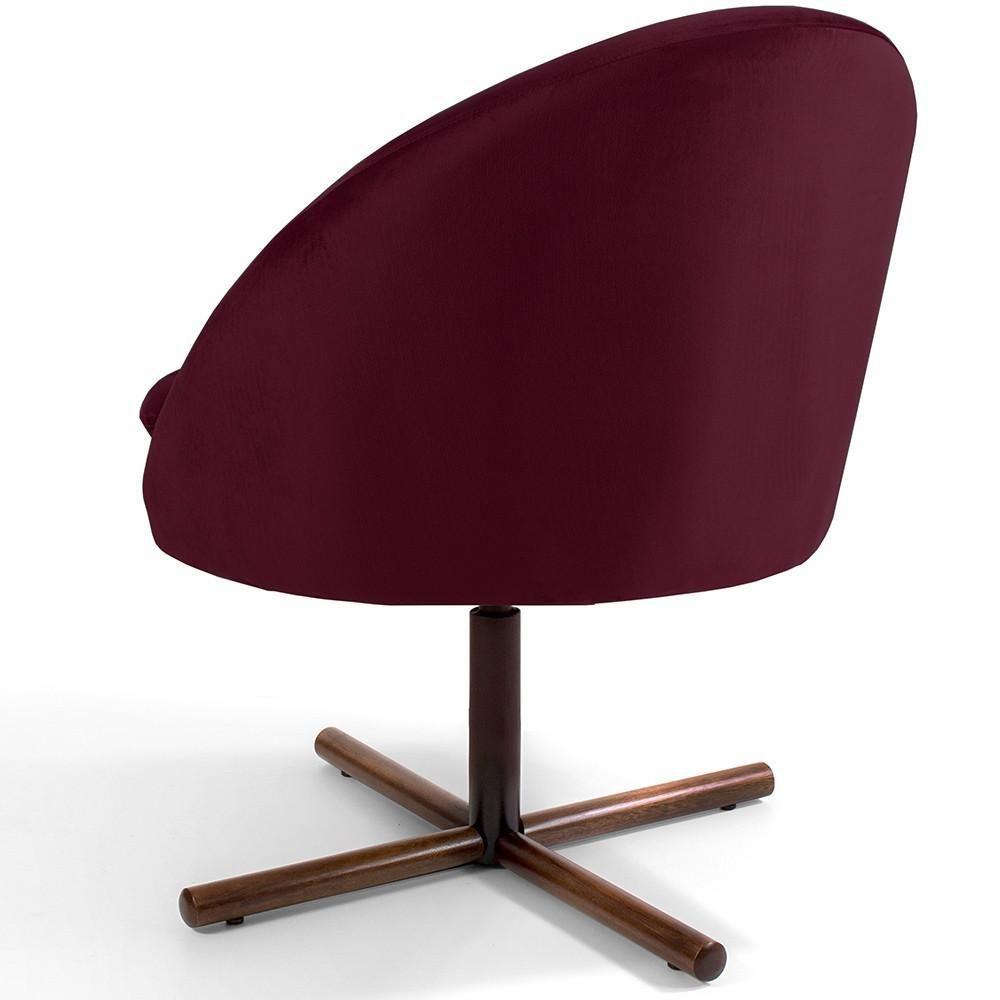 Kit 02 Poltronas Rafa D02 Veludo Marsala C-278 - 5