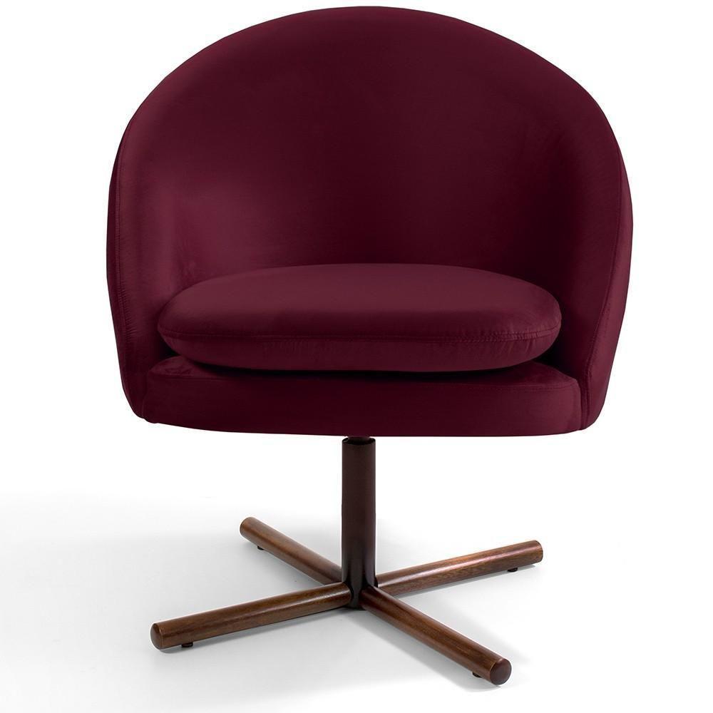 Kit 02 Poltronas Rafa D02 Veludo Marsala C-278 - 6