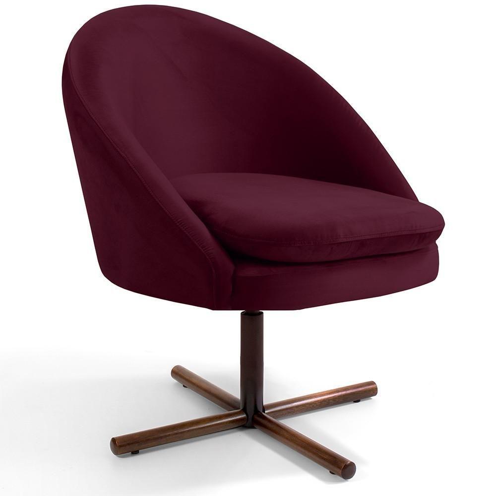 Kit 02 Poltronas Rafa D02 Veludo Marsala C-278 - 7