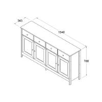 Aparador Buffet Ditália 4 Portas 4 Gavetas R-626 Diamond - 8