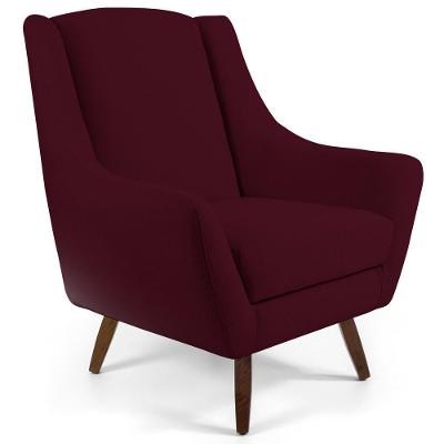 Poltrona Fixa Juliet D02 Decorativa Veludo Marsala Lyam Decor