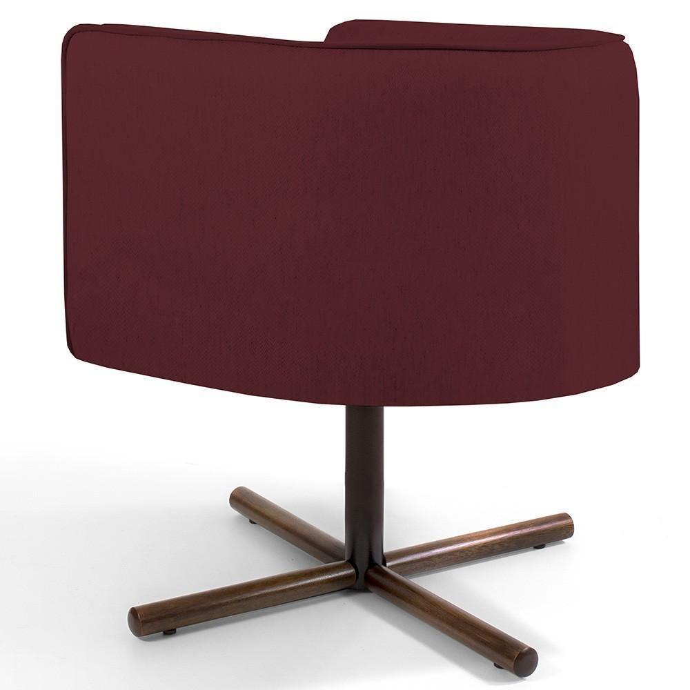 Poltrona Giratória Base X Veludo Marsala C-278 - 3