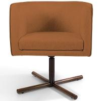 Poltrona Giratória Base X Veludo Telha C-262 - 4