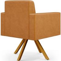 Kit 02 Poltronas Base Giratória De Madeira Couríssimo Whisky - 2