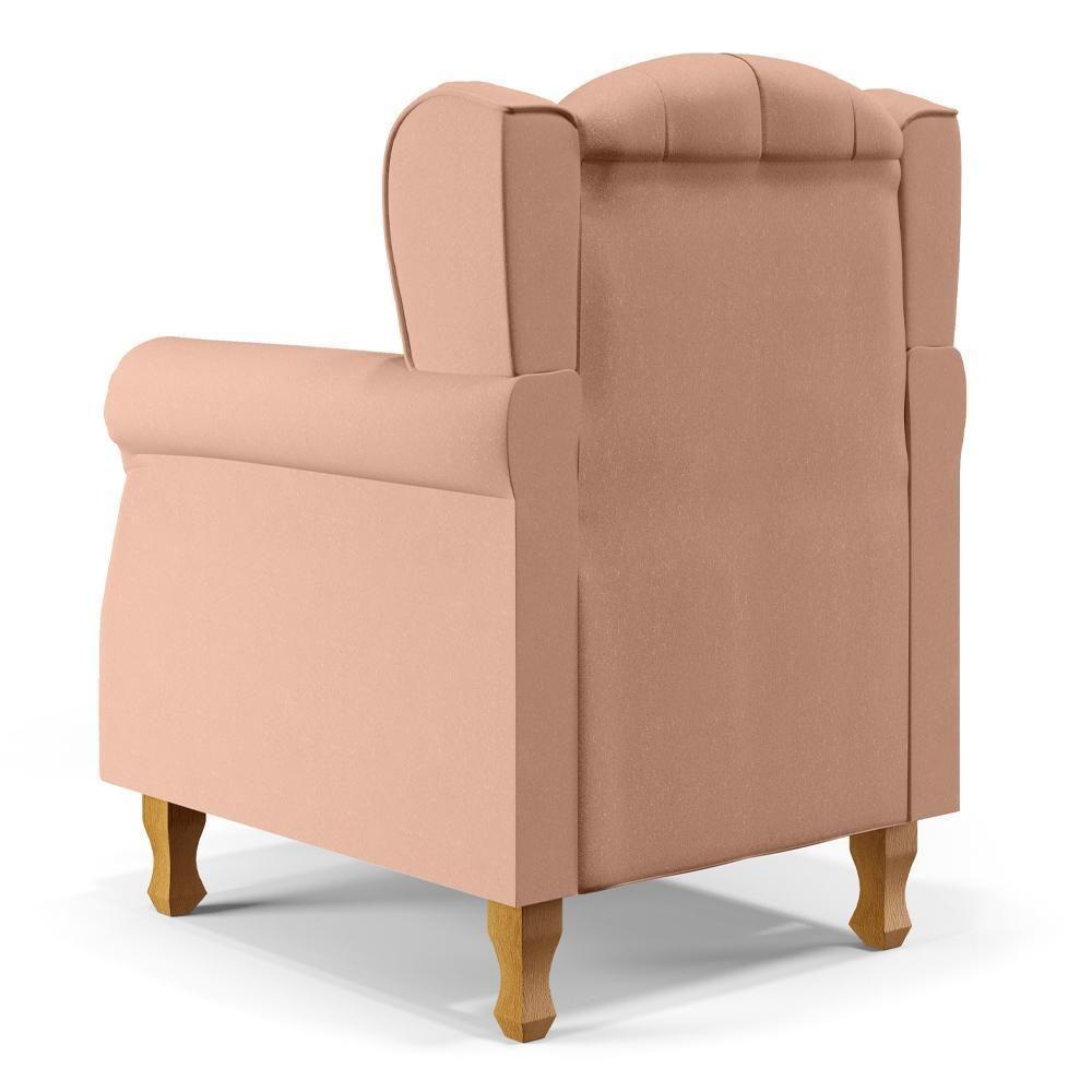 Poltrona Yara P02 Com Puff Paris Luis Xv Linho Rosê - 2