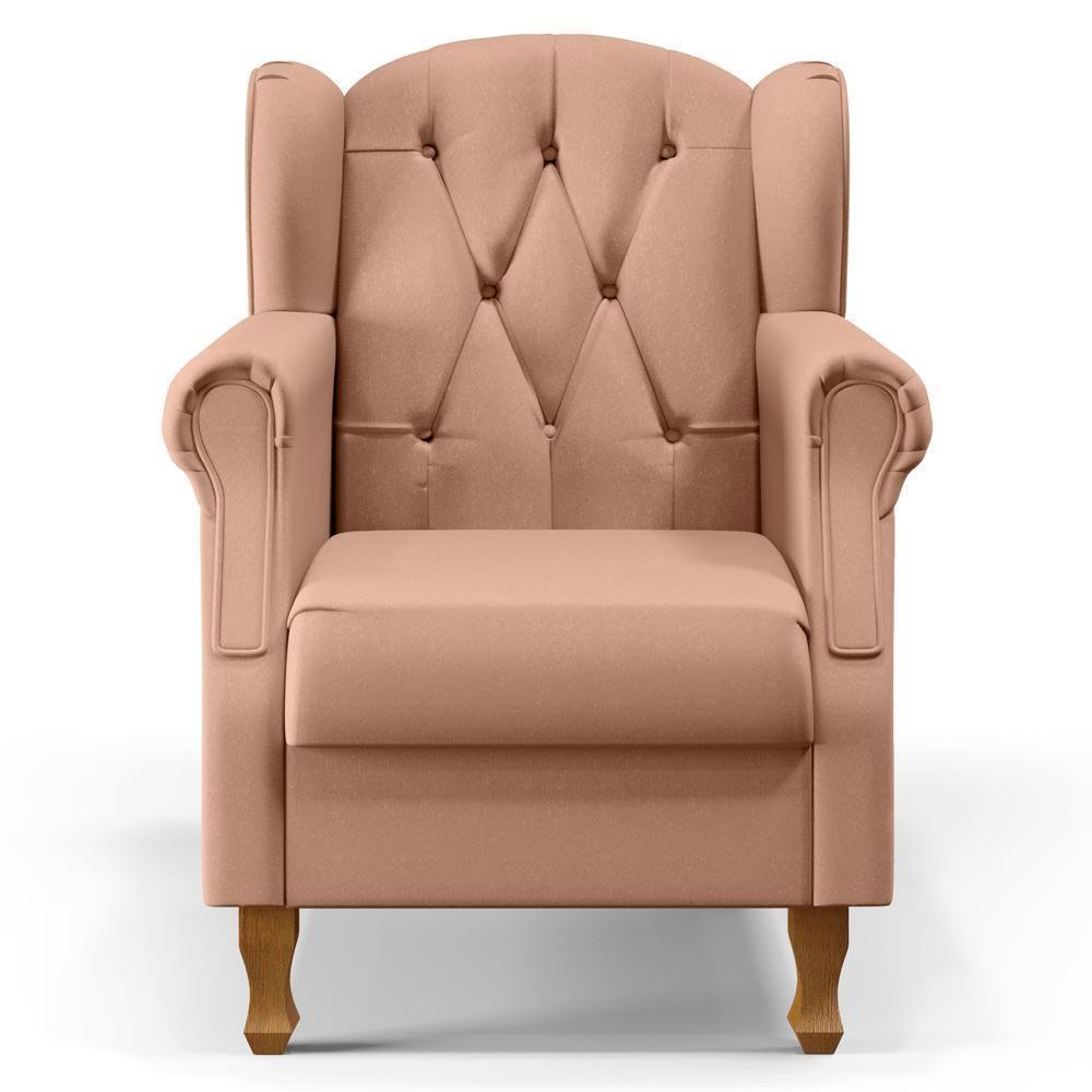 Poltrona Yara P02 Com Puff Paris Luis Xv Linho Rosê - 4