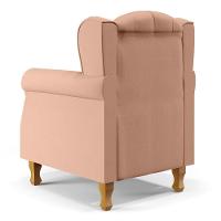 Poltrona Yara P02 Com Puff Paris Luis Xv Linho Rosê - 2