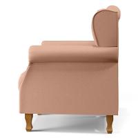 Poltrona Yara P02 Com Puff Paris Luis Xv Linho Rosê - 3