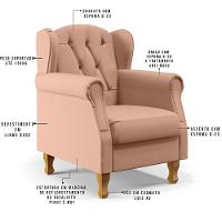 Poltrona Yara P02 Com Puff Paris Luis Xv Linho Rosê - 6