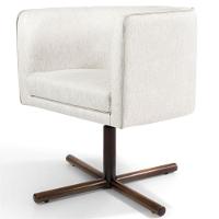 Poltrona Giratória Base X Linho Creme A-48 - 1