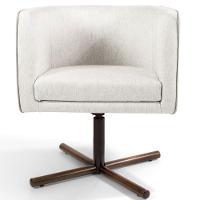 Poltrona Giratória Base X Linho Creme A-48 - 4