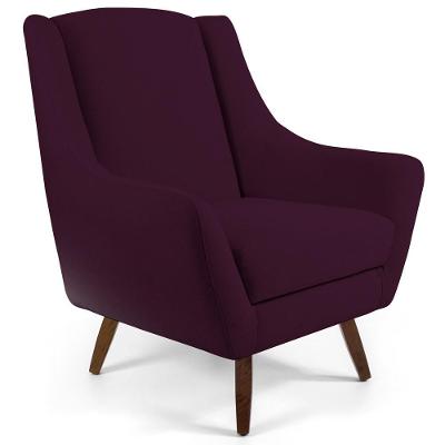 Poltrona Decorativa Fixa Juliet D02 Veludo Roxo Lyam Decor