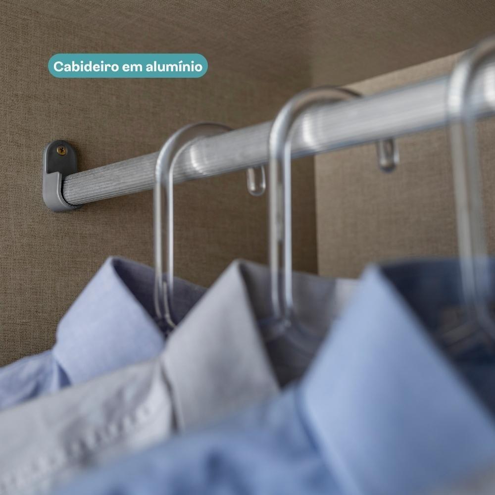 Guarda Roupa Casal 4 Ptas C/ Espelho Fit Carraro Freijó/offw - 8