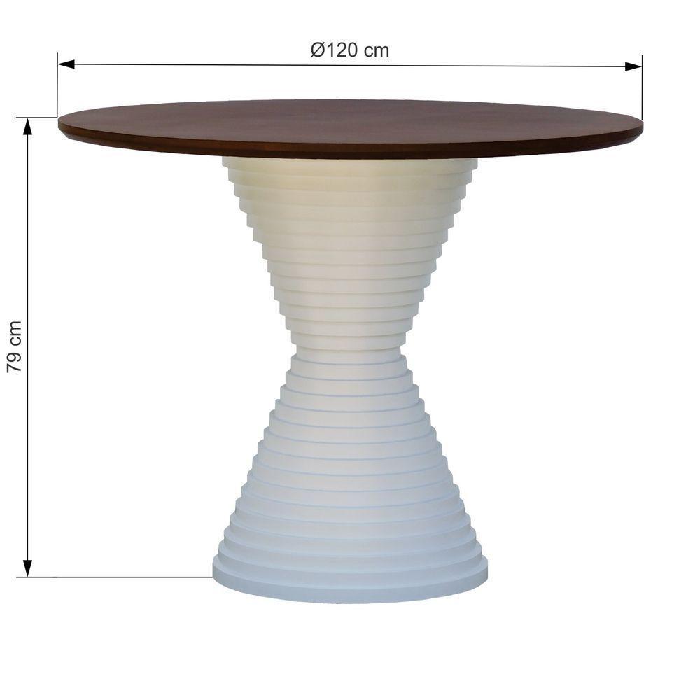 Mesa De Jantar Apollo Tampo Redondo 120 Branco-amêndoa - 2