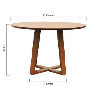 Mesa De Jantar Madri Madeira Maciça - Amêndoa Tampo 150 Laminado Envernizado Cinamomo - 2
