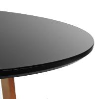 Mesa De Jantar Tampo Com Vidro Madri Madeira Maciça - Amêndoa Tampo 150 Preto-vidro Preto - 4
