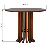 Mesa De Jantar Denver Tampo Redondo 120 Amêndoa - 2