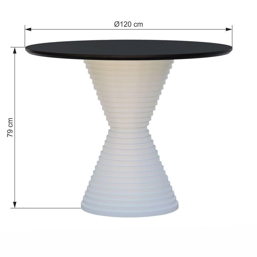 Mesa De Jantar Apollo Tampo Redondo 120 Branco-preto - 2