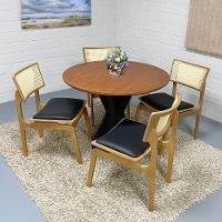 Mesa De Jantar Apollo Tampo Redondo 120 Branco-preto - 3